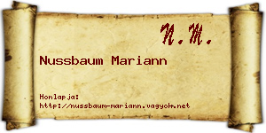 Nussbaum Mariann névjegykártya
