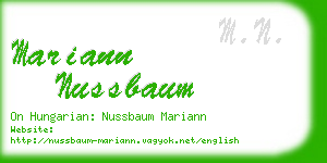 mariann nussbaum business card